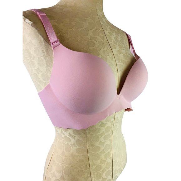 38B Unbranded Black Wirefree Padded Pink Bra with Extender New - Picture 2 of 7